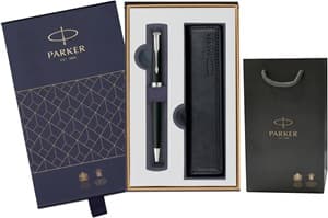 PARKER パーカー ボールペン ソネット マットブラックCT 中字 油性 本革 ペンケース付 ギフトボックスセット